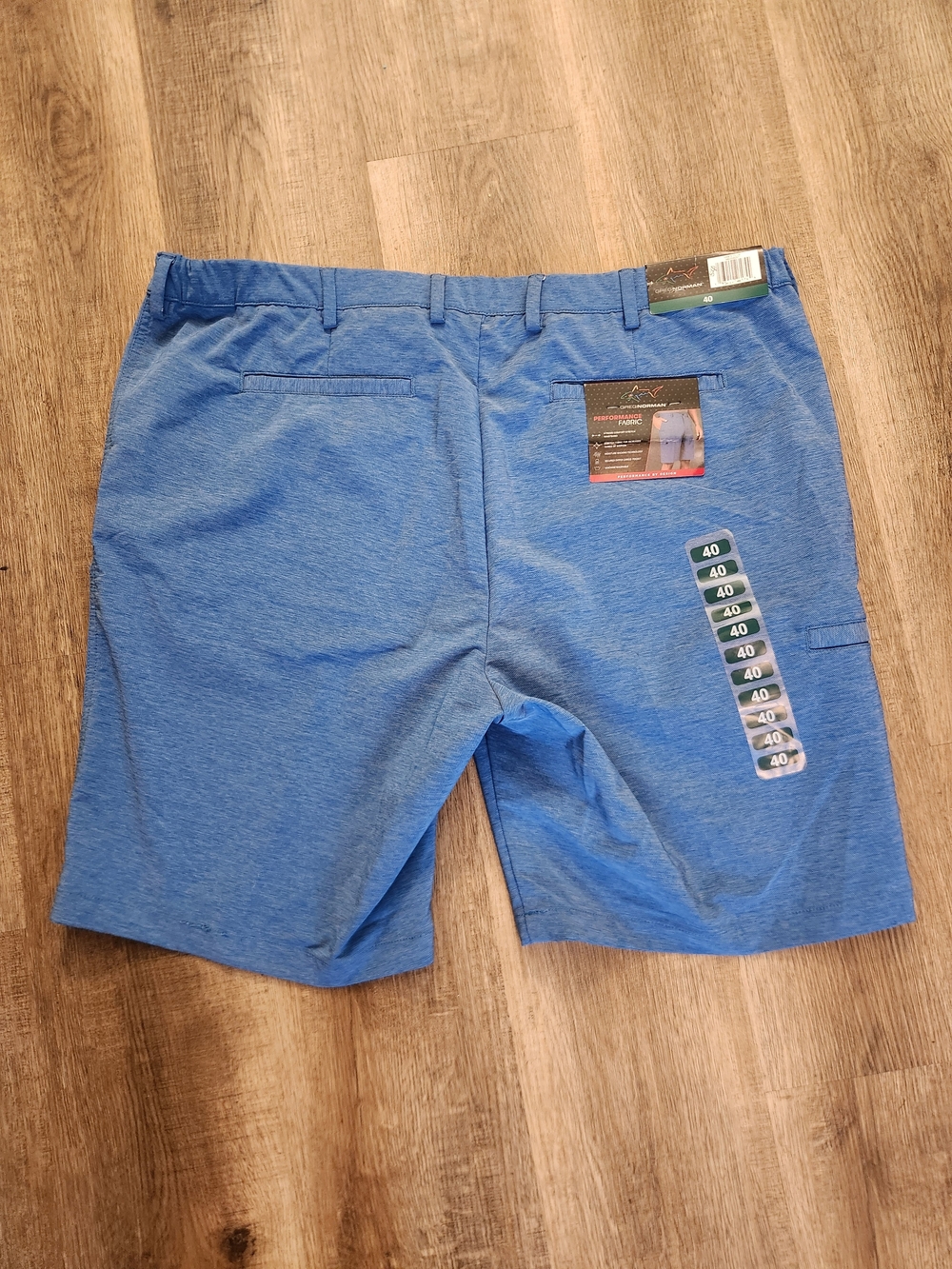 Greg Norman NWT shorts size 40 Performance fabric stretch Blue 9" inseam